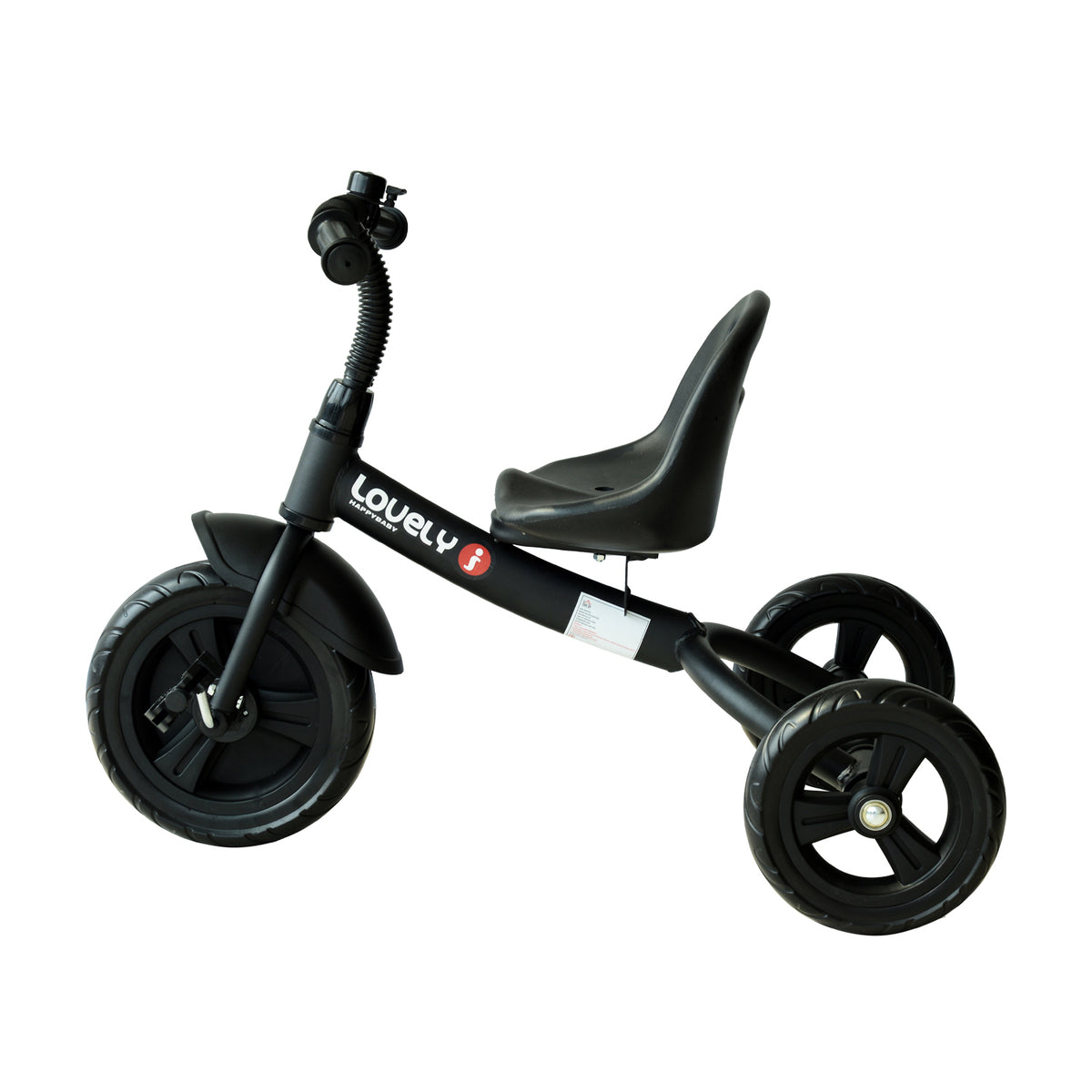 HOMCOM Dreirad Kinderdreirad Kleinkinder Rad Schwarz Metall