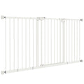 PawHut Hunde-Absperrgitter, erweiterbar, Klemmmontage, Metall, 136x76cm, Weiß