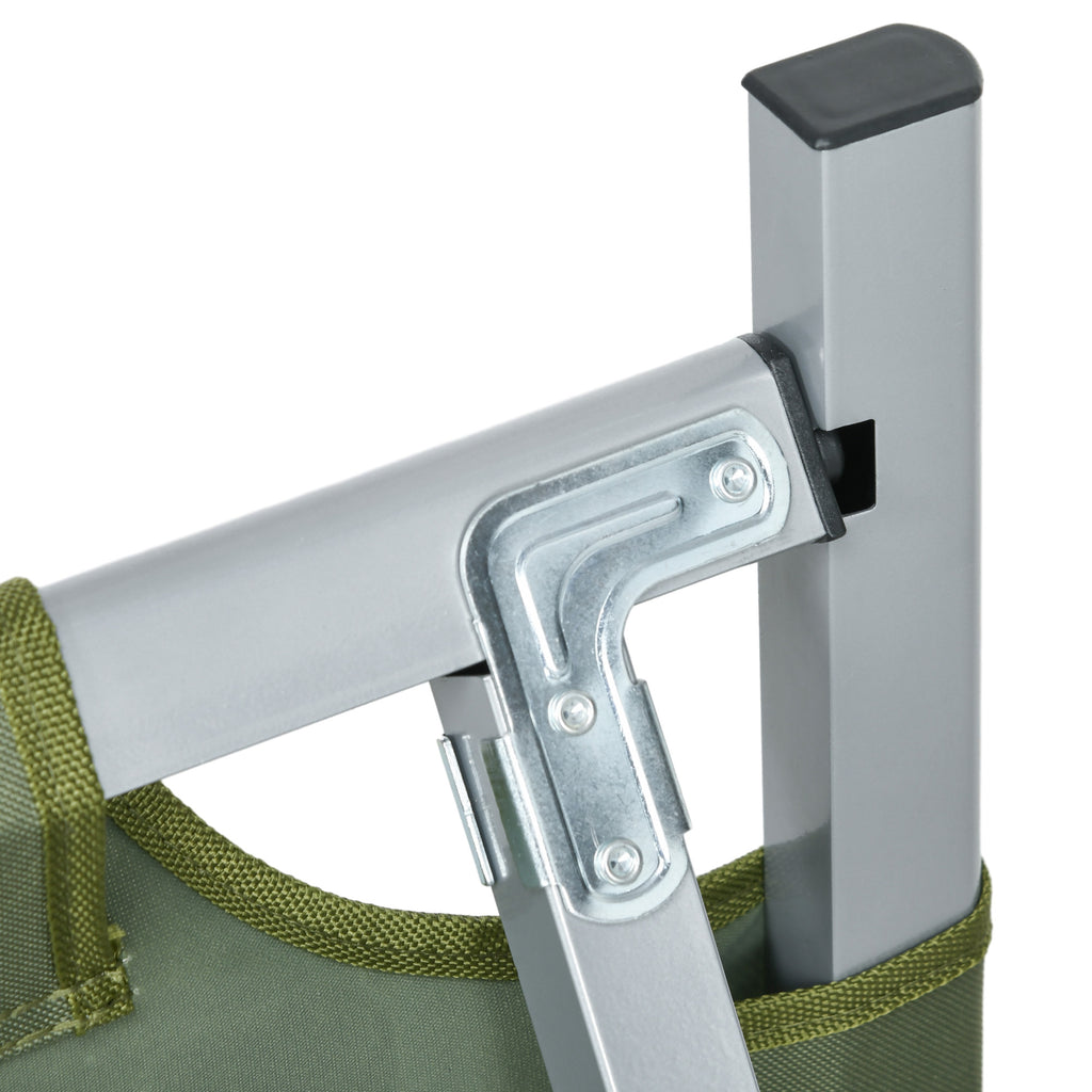 Outsunny Campingbett Feldbett, 5-teiliges-Set, inkl. Transporttasche, 193 x 86 x 43/63 cm, Grün