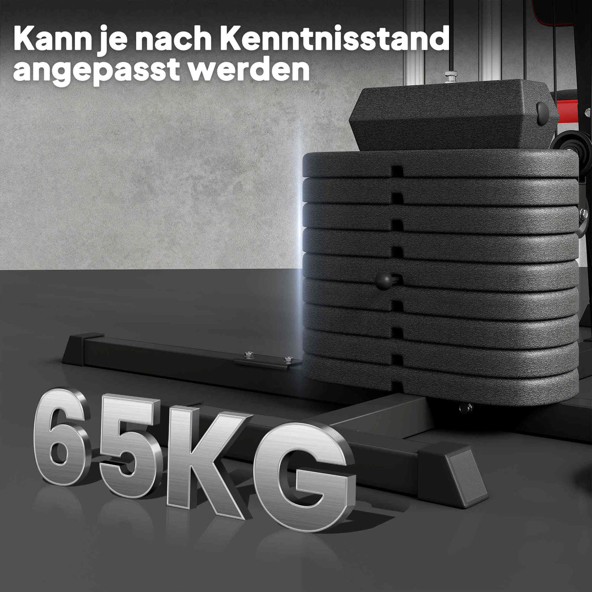 SPORTNOW Mehrzweck-Trainingsstation mit 65 kg Gewichtsblock, verstellbar, fürs Heimtraining, Stahl, Kunstleder