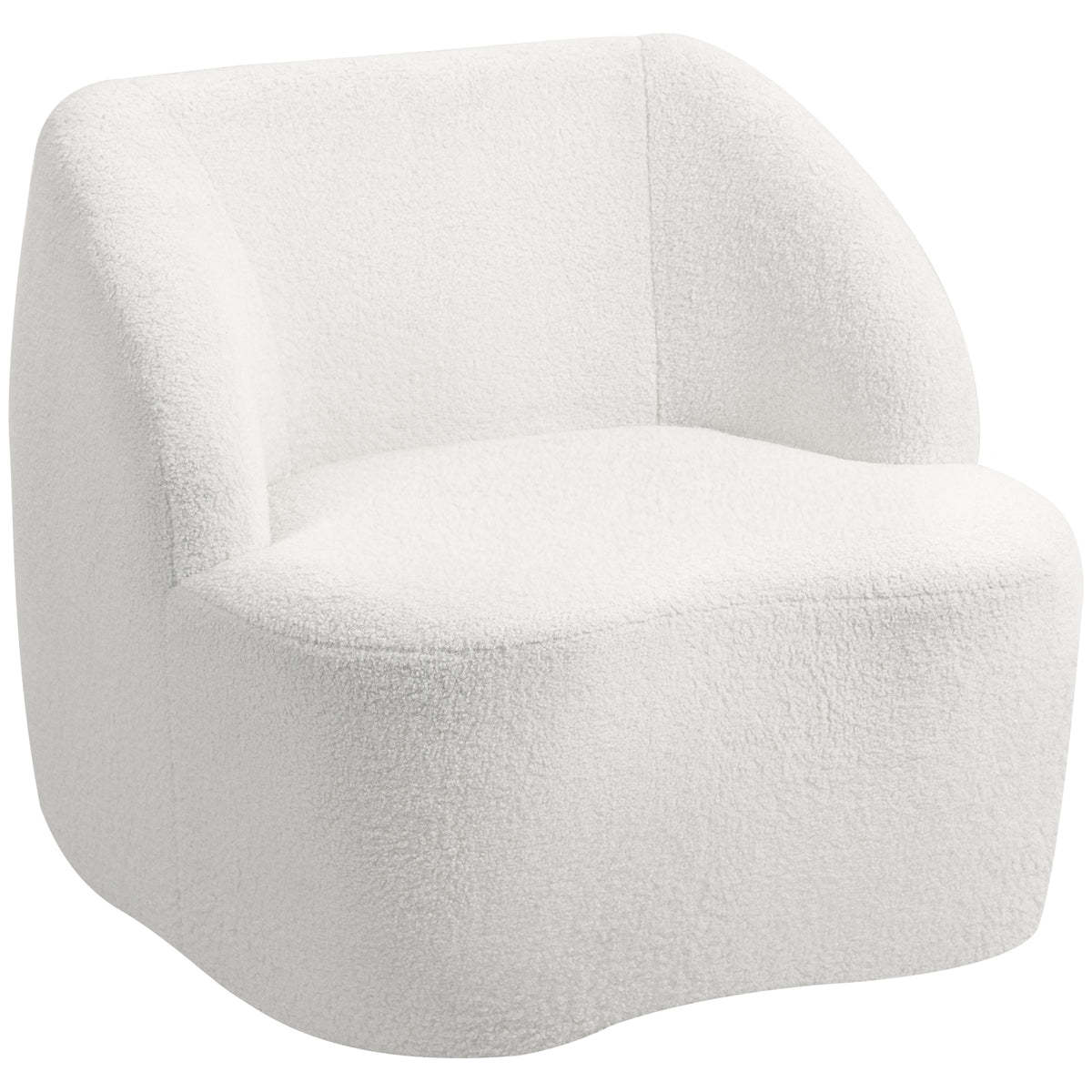 HOMCOM Moderner Sessel mit Fleece-Polsterung, kuscheliger Polstersessel für Wohnzimmer, Schlafzimmer, Homeoffice, Cremeweiß