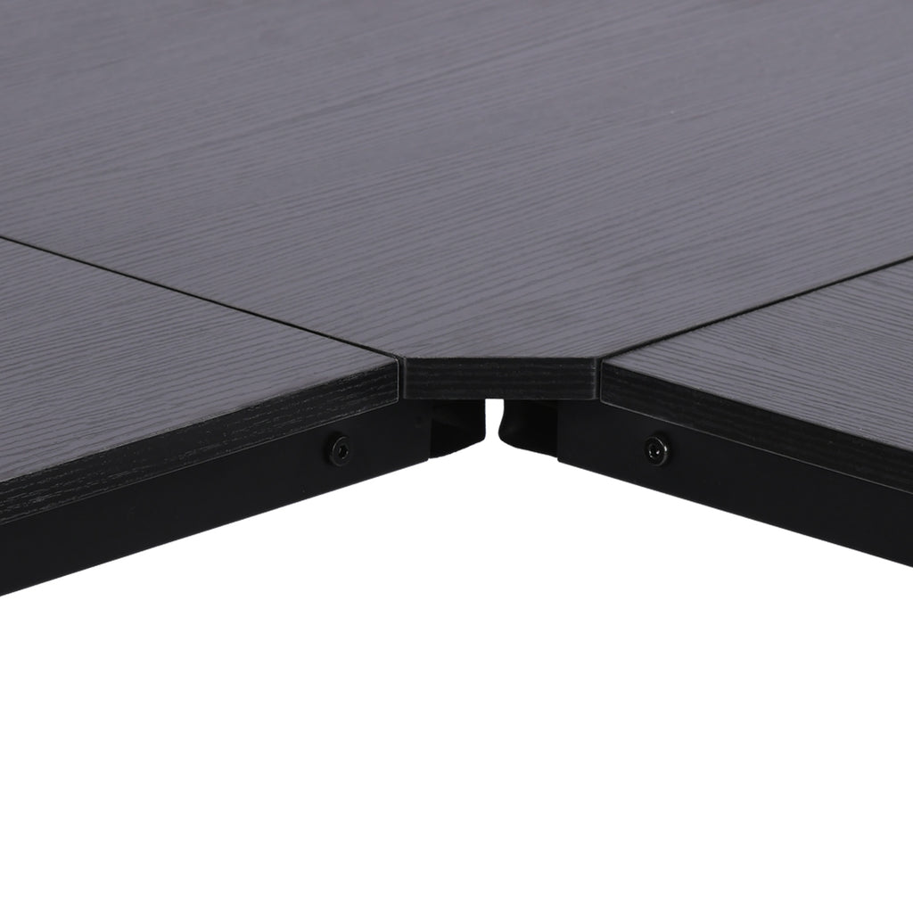 HOMCOM Computertisch Schreibtisch L-Form Eckschreibtisch Winkelschreibtisch MDF Schwarz 150 x 150 x 76 cm