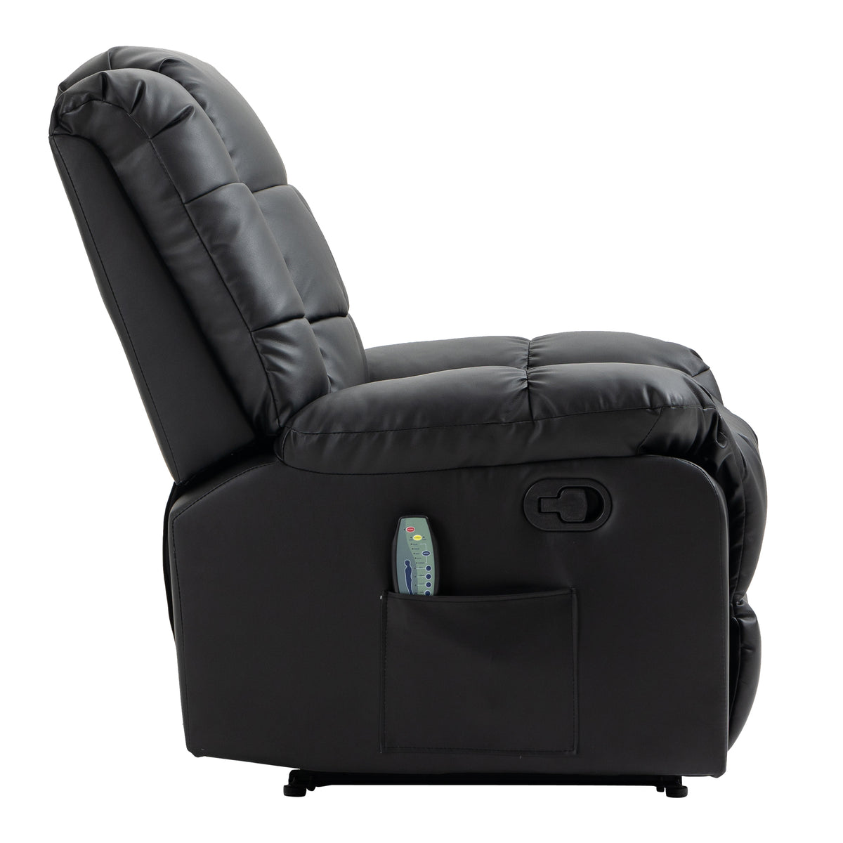 HOMCOM Massagesessel, Relaxsessel, 8 Vibrationspunkte, Liegefunktion, Kunstleder, schwarz, 94x99x99cm