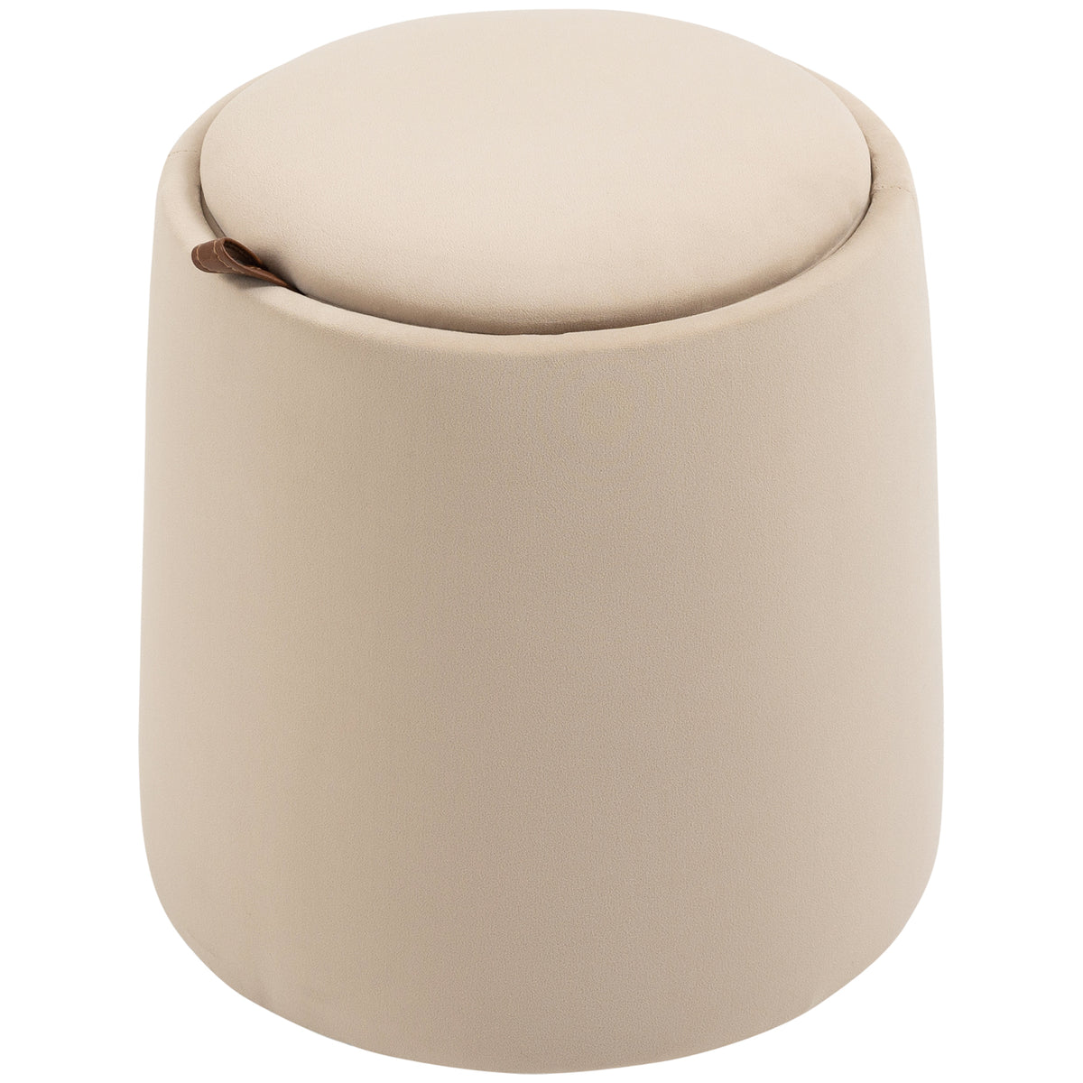 HOMCOM 2-in-1 Hocker in Samtoptik inklusive Stauraum und abnehmbaren Deckel Φ44 cm x 47,5 cm Beige