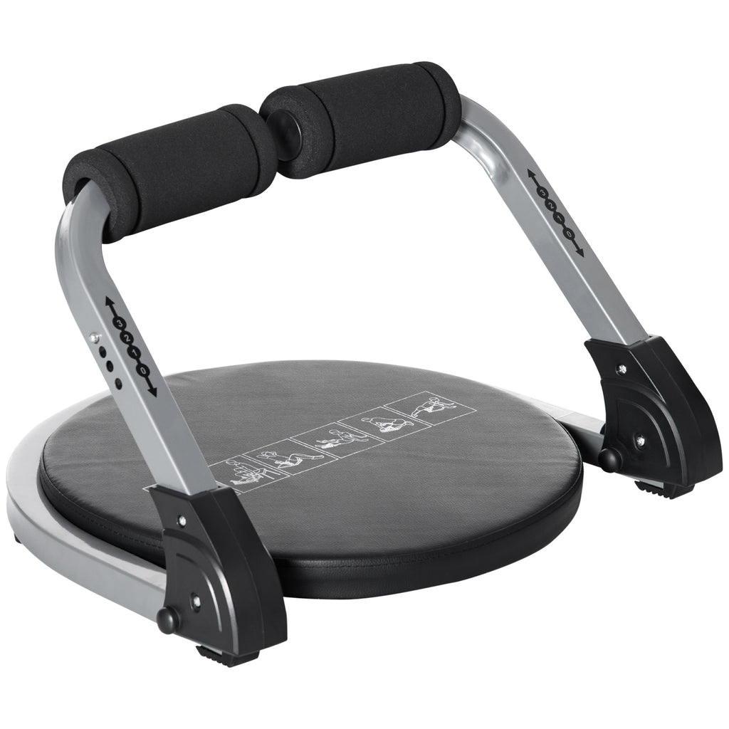 HOMCOM Bauchtrainer, multifunktional, 3 Widerstände, klappbar, leicht gebaut, Stahlrahmen, schwarz, 55 x 42 x 11-32cm