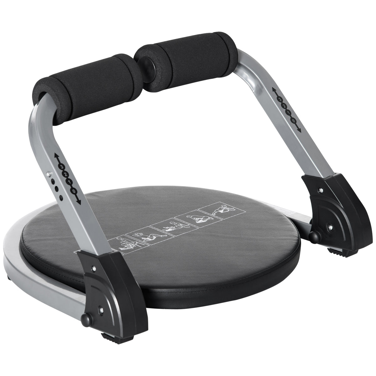 HOMCOM Bauchtrainer, multifunktional, 3 Widerstände, klappbar, leicht gebaut, Stahlrahmen, schwarz, 55 x 42 x 11-32cm