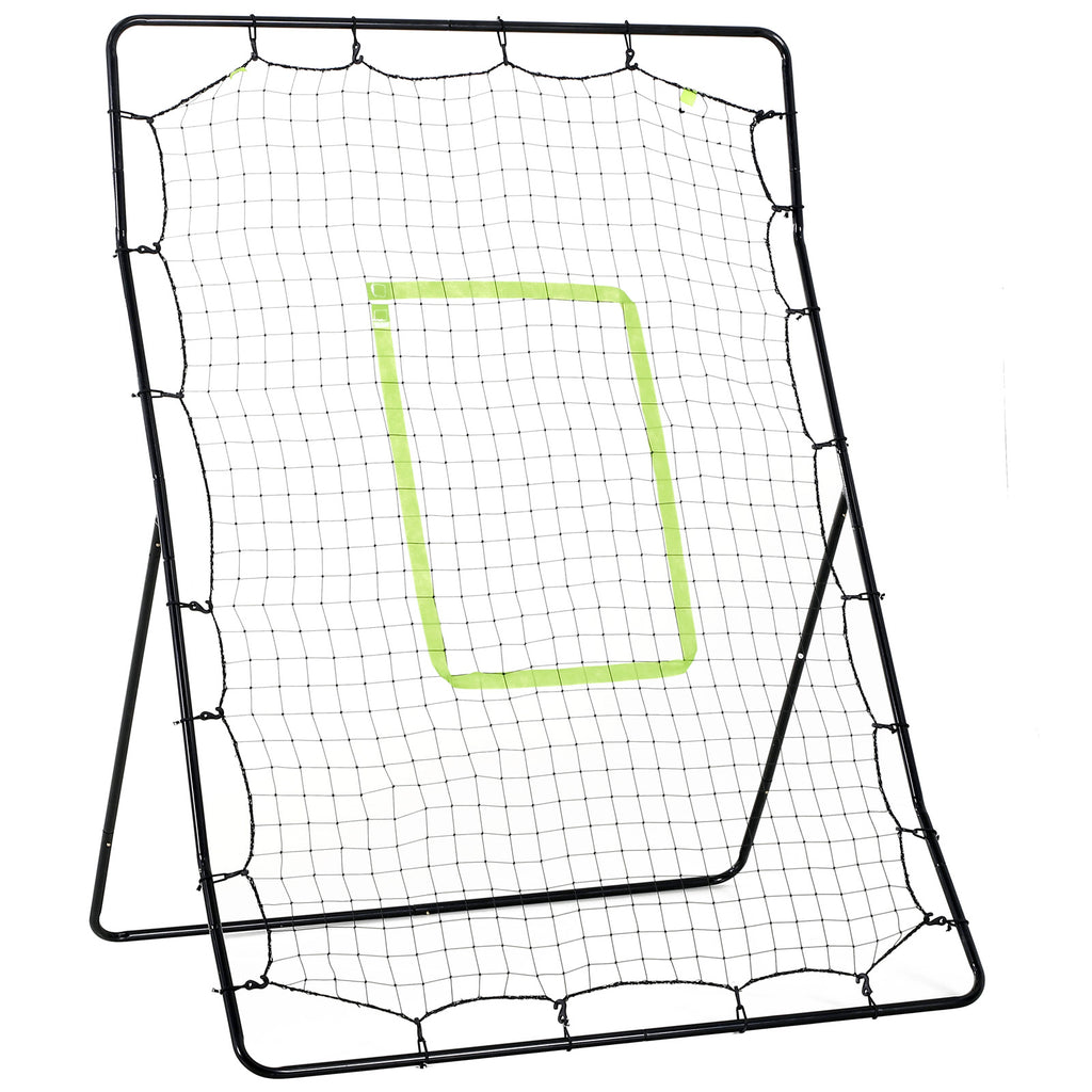 HOMCOM Baseball-Rückprallnetz, wetterbeständig, Metallrahmen, grüne Trefferzone, 174H x 123B x 90T cm