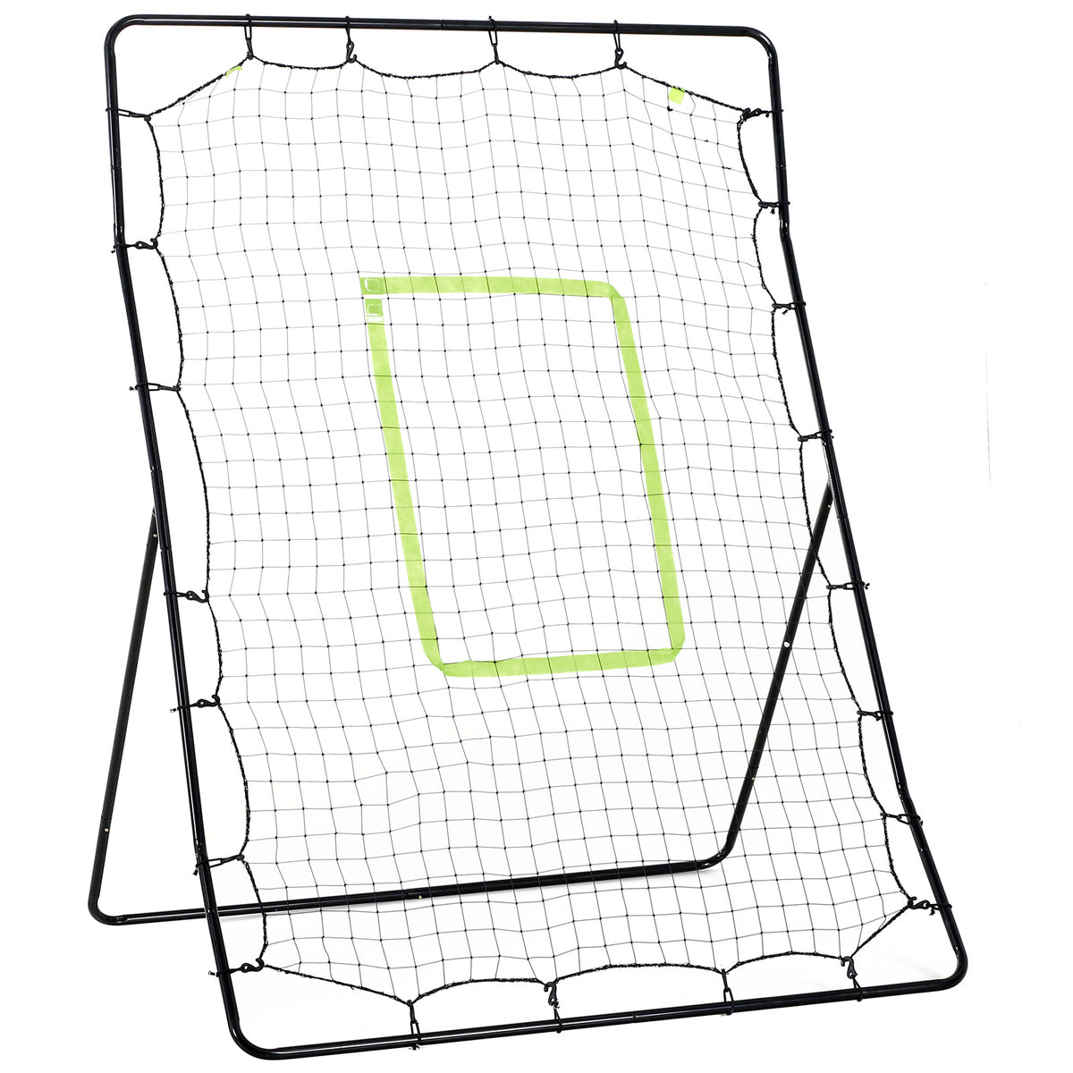 HOMCOM Baseball-Rückprallnetz, wetterbeständig, Metallrahmen, grüne Trefferzone, 174H x 123B x 90T cm