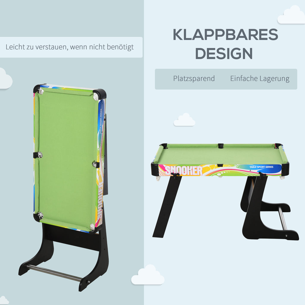 HOMCOM Tischspiel 4 in1 Tischbillard, Tischfußball, Tischtennis, Hockey, Kickertisch, Multigame, Zusammenklappbar, MDF