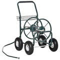 Outsunny Schlauchwagen für Gartenschlauch max. 70 m (Ø15 mm Schlauch) mit Aufbewahrungskorb Stahl Nylon 83 x 60 x 92,5 cm