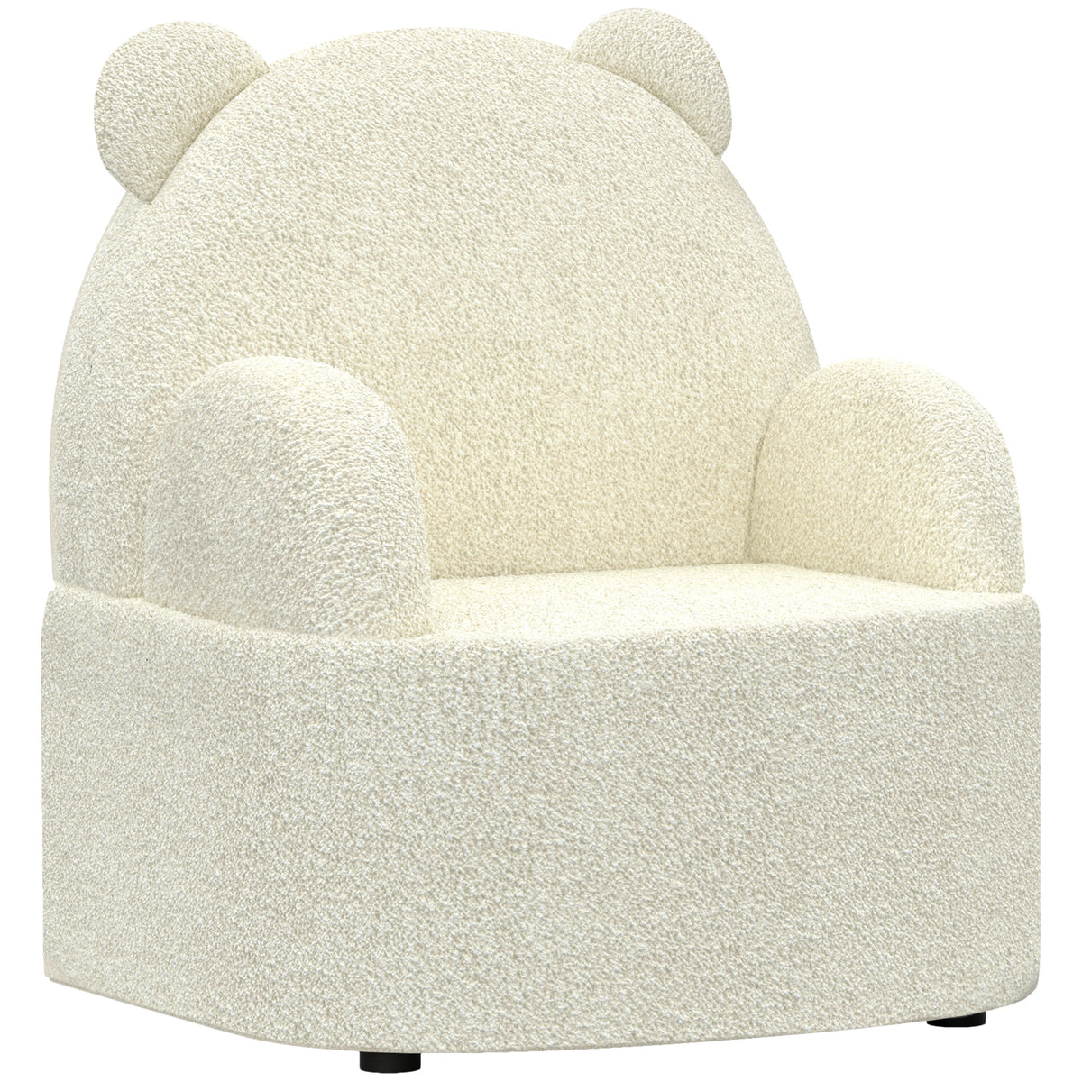 AIYAPLAY Kindersessel, Bärenform, weicher Teddyfleece, bis 3 Jahre, 52x48x59 cm, Beige