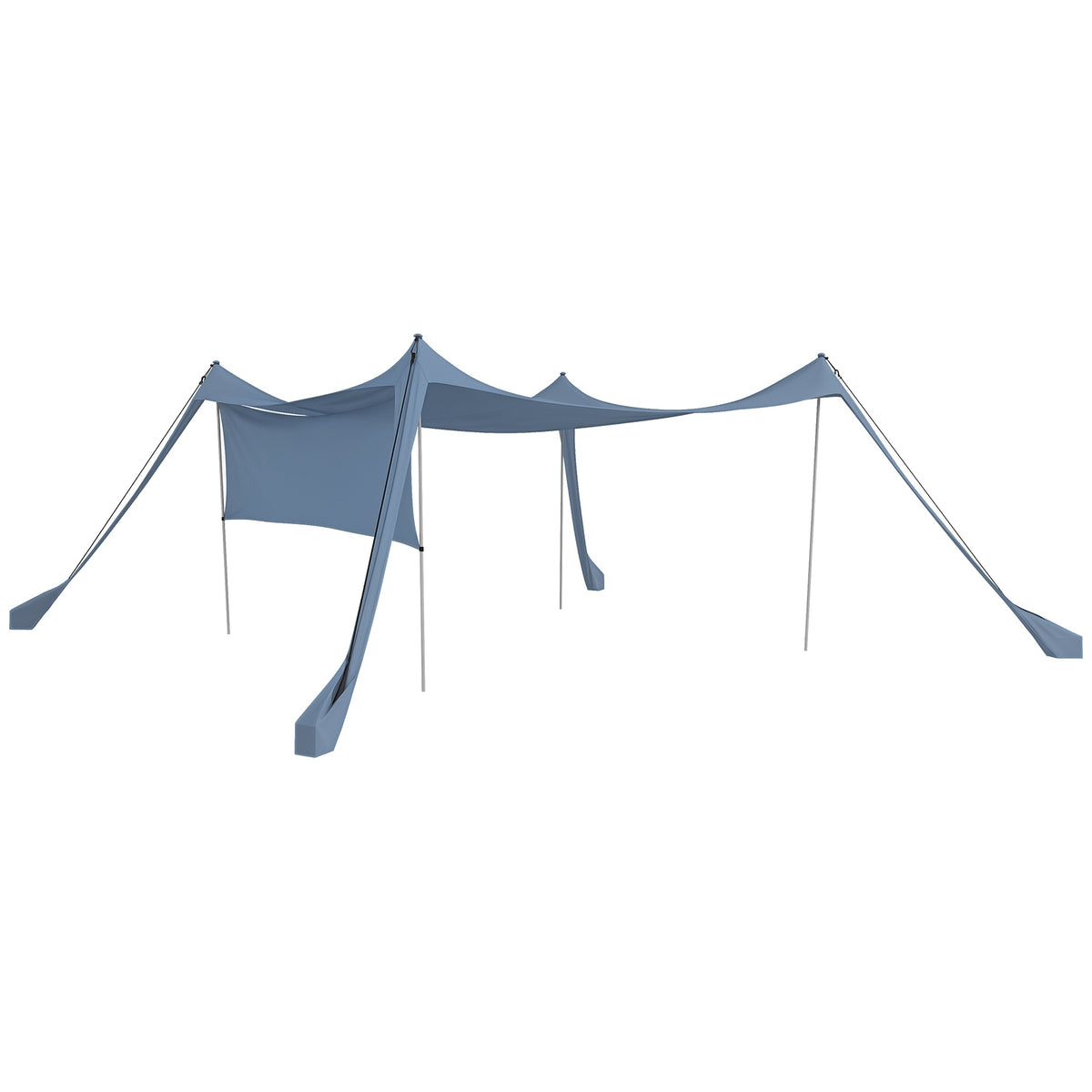 Outsunny Sonnensegel, wasserdicht, anpassbar, leicht, faltbar, Stahltützen, 3x3x2m, Blau