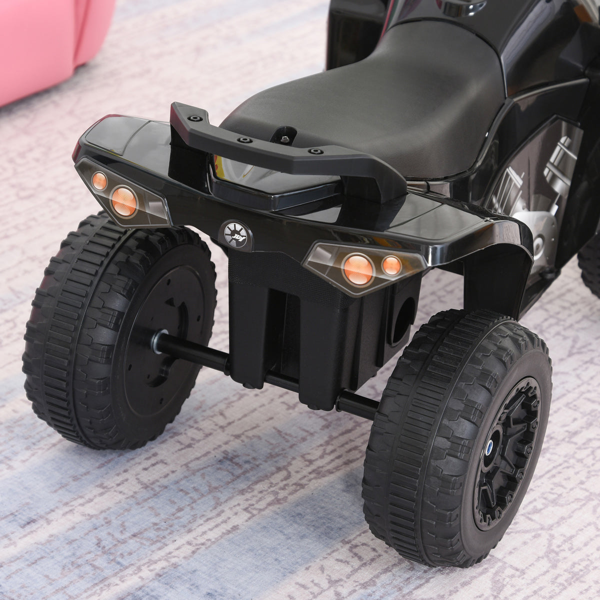 HOMCOM Kinder-Quad 18-36 Monate Abmessungen 67L x 38B x 44H cm Licht- und Soundeffekte Schwarz