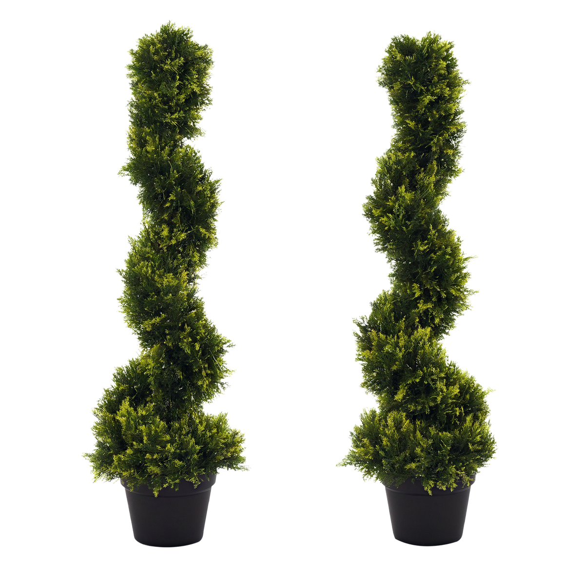 Outsunny Künstliche Spiralpflanze, Spiral-Zedernbaum mit Topf, 90 cm, künstliche Zeder für Außen- und Innendekoration, Grün