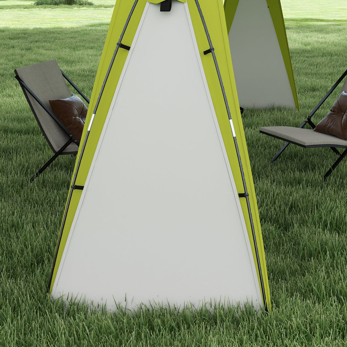Outsunny Event Shelter 3,5 x 3,5m Pavillon mit Haken Tür Wasserabweisend winterfest Gartenpavillon Grün