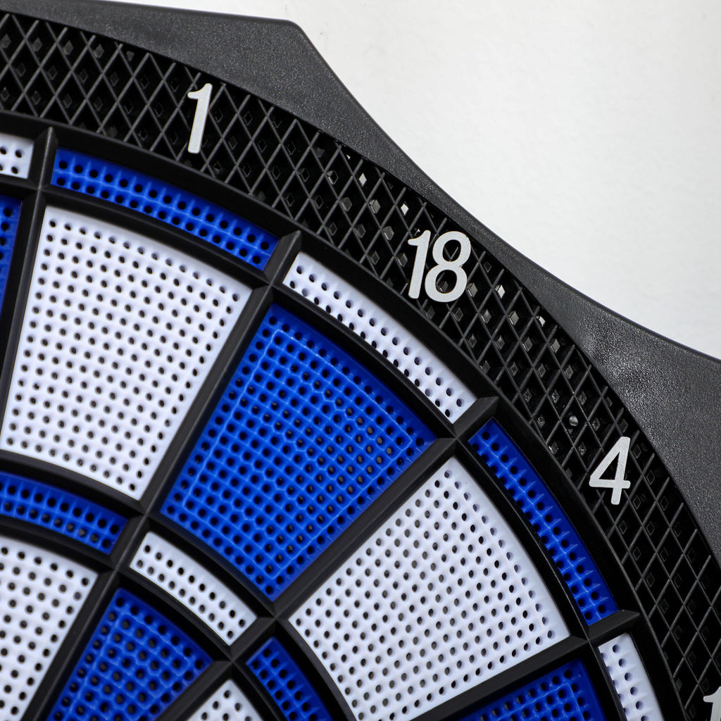 SPORTNOW Dartscheibe, elektronisch, 31 Spiele und 285 Programme, für 8 Spieler, 2 Türen, 6 Pfeile, Sound, schwarz, 83 x 45 x 4 cm
