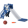AIYAPLAY Kinder Rutsche, Innen Kinder Rutsche, mit Basketballkorb, Tiger Motiv, von 18 bis 36 Monaten, Blau