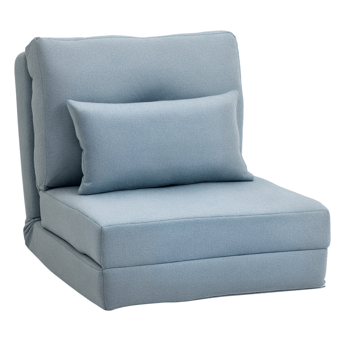 HOMCOM Bodensessel Klappmatratze Schlafmatte, 2-in-1-Design, abnehmbares Kissen, 60 x 80 x 56 cm, Himmelblau