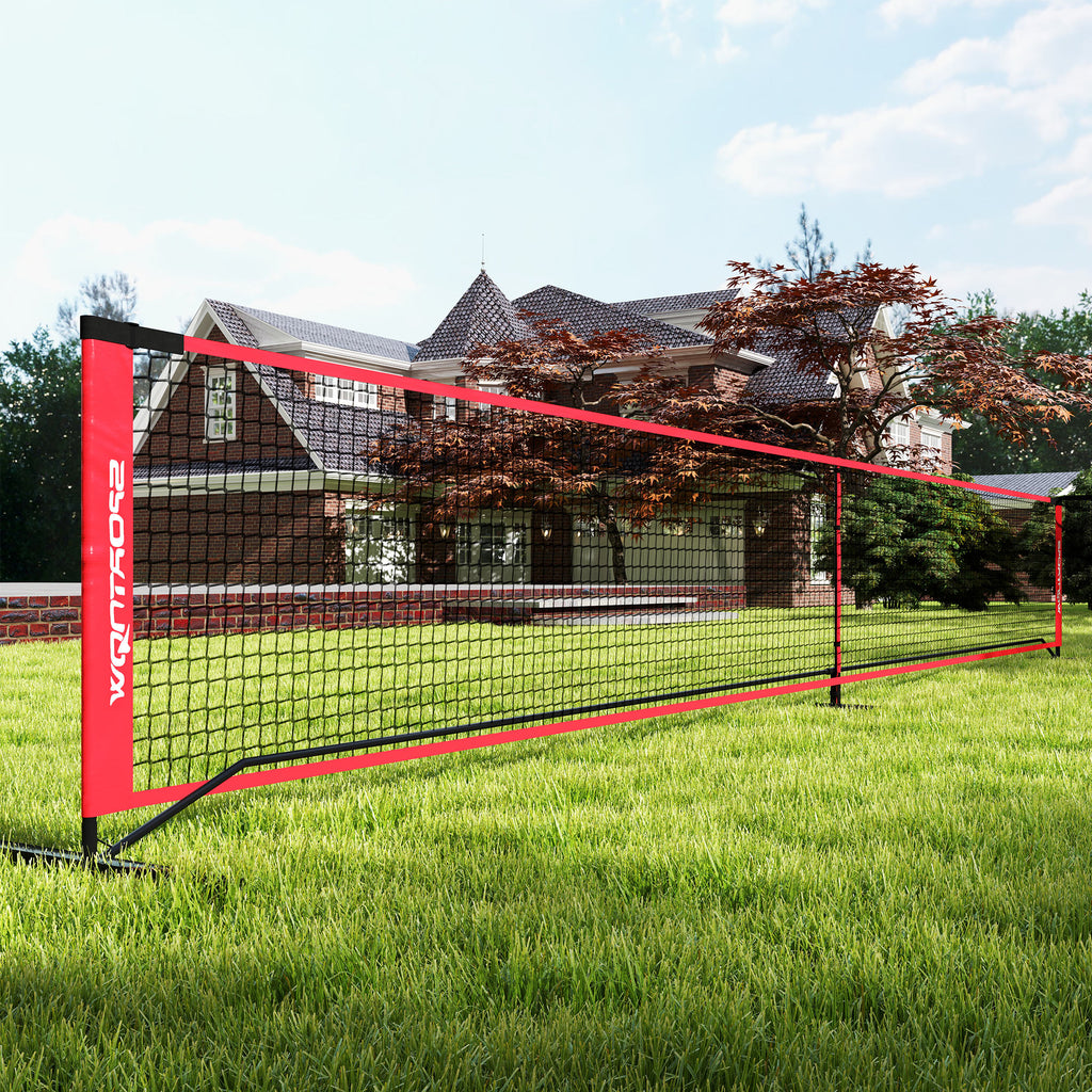 SPORTNOW Pickleball-Set mit Netz, Ständer, Bällen, Stahl, Kunststoff, Rot