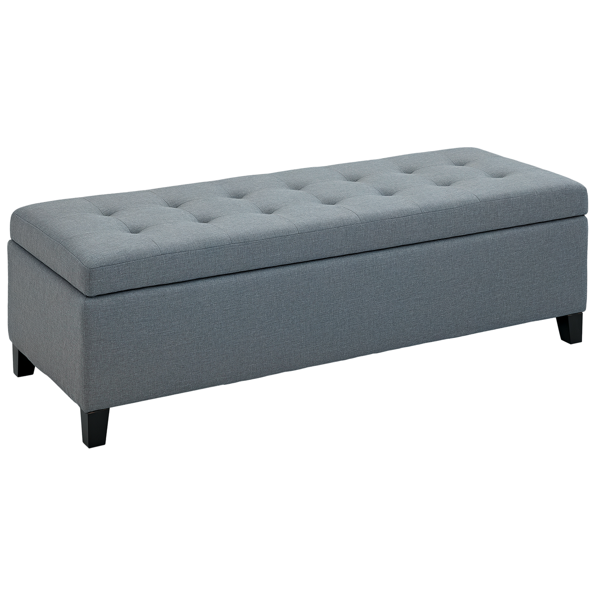 HOMCOM Sitzbank mit Stauraum, Ottomane, Flurbank, Knopfheftung,125,1 cm x 48,9 cm x 41,3 cm, Grau