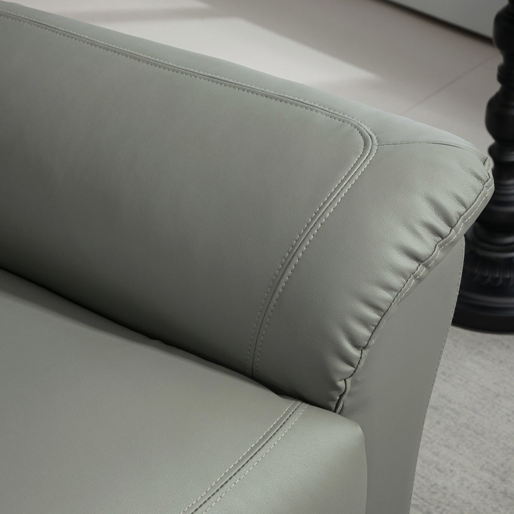 HOMCOM Relaxsessel mit Aufstehhilfe, Massage, Heizung, Kunstleder, 93x95x106 cm, Hellgrau