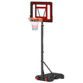 HOMCOM Rollbarer Basketballständer, Verstellbarer Basketballkorb, freistehend, Kunststoff, Stahl, 75L x 83B x 205-261H cm