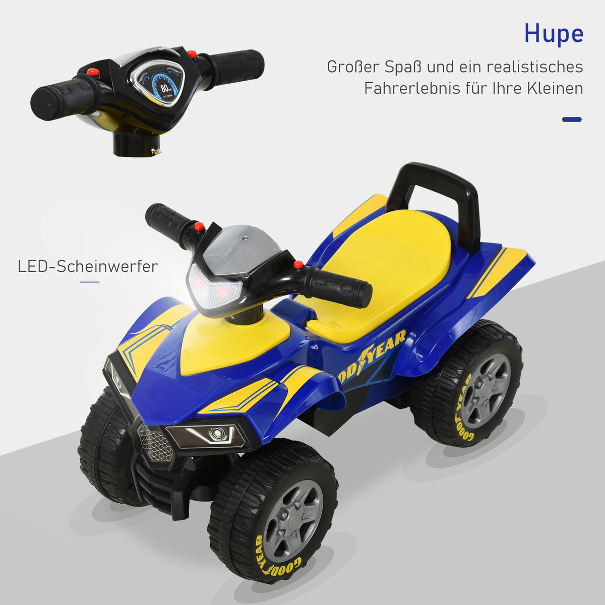 HOMCOM Rutscher Kinder Rutscherauto Kinderauto Kinderfahrzeug Licht Hupe Kunststoff Stahl Rot 60 x 31 x 42 cm