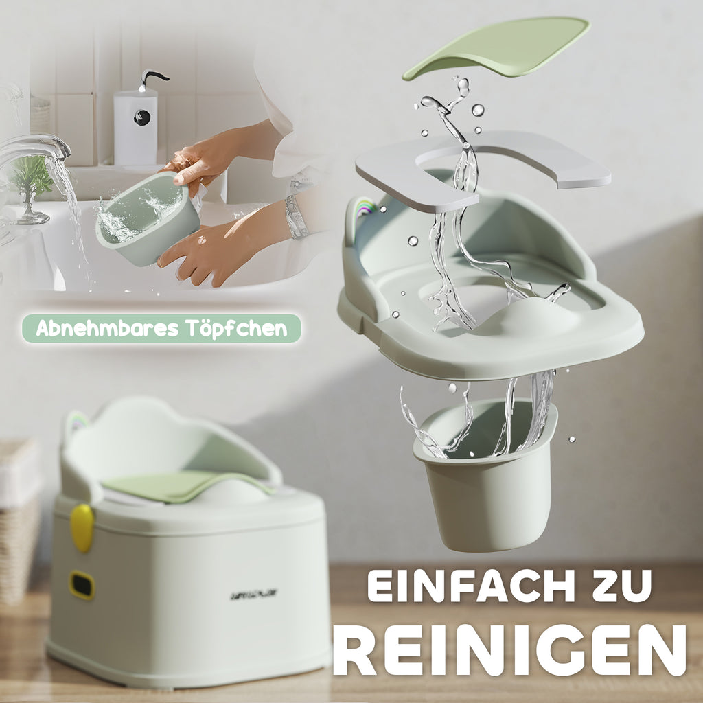 AIYAPLAY Kinder-Töpfchen, 3-in-1, abnehmbarer Aufsatz, Kunstleder-Sitzpolster, max. 50 kg, Grau