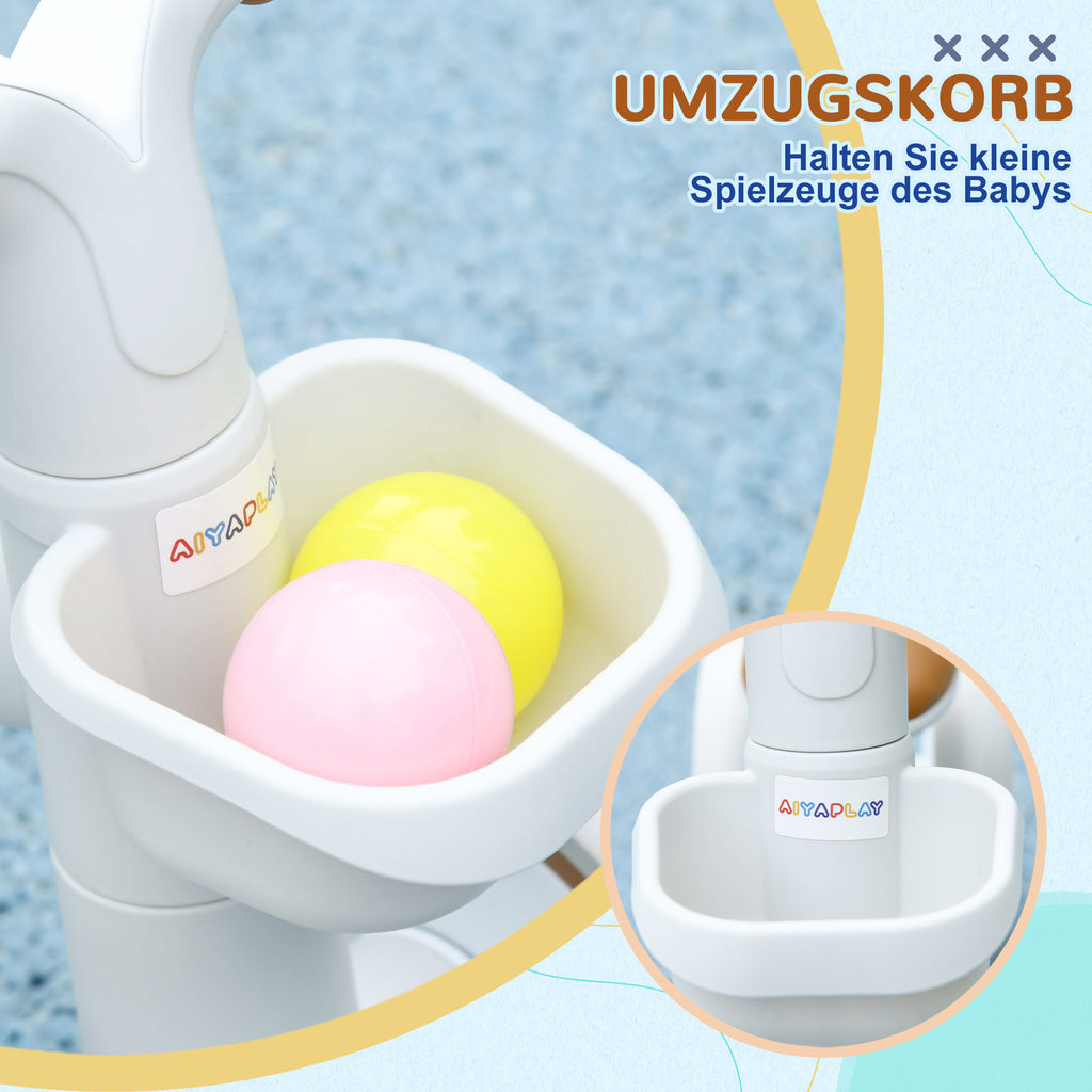 AIYAPLAY Laufrad, verstellbarer Sitz, Flüsterräder, für 1-3 Jahre, bis 20 kg, Grün/Weiß