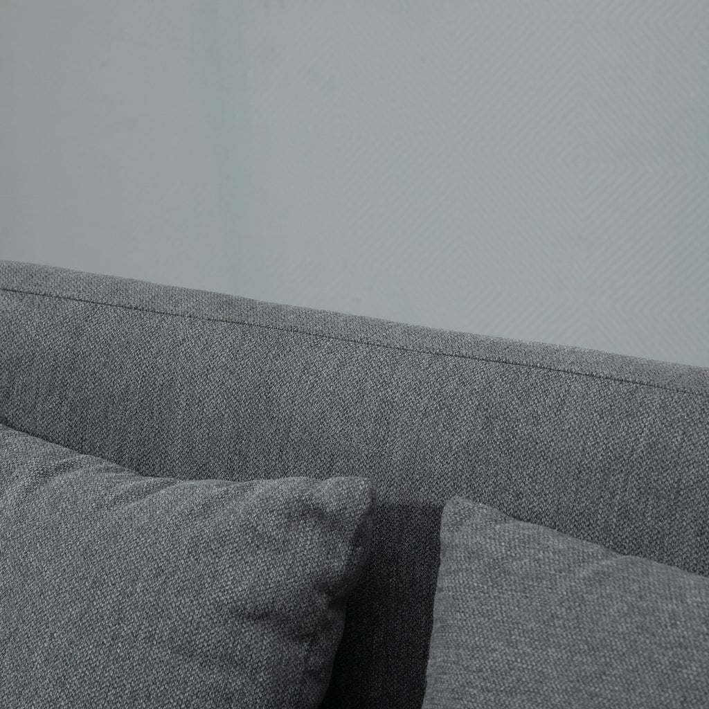 HOMCOM 2 Sitzer Sofa, Couch mit 2 Wurfkissen, gepolsterter Doppelsofa, Polstersofa mit Samtopik, Armlehne, Loveseat für Wohnzimmer, Schlafzimmer,  130 x 70 x 80 cm, Grau
