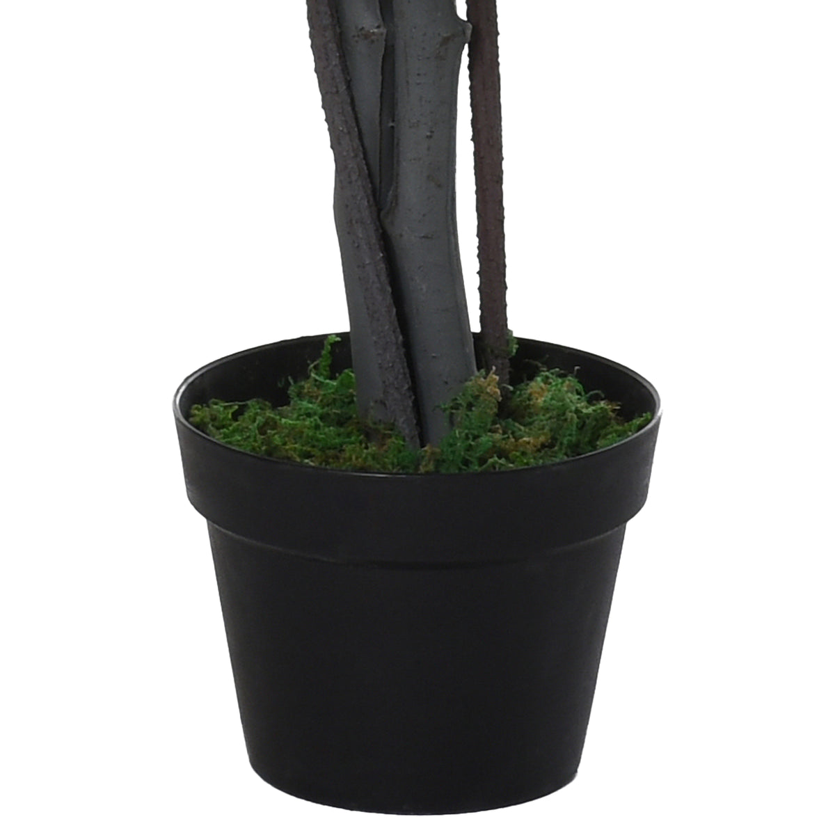 Outsunny Künstlicher Ficus-baum groß 145 cm, Kunstbaum, Kunstpflanze, Plastik Künstliche Pflanzen im Topf, Fake Plant wie echt für Wohnzimmer Schlafzimmer Büro Garten Moderne Dekoration Geschenk