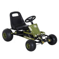 HOMCOM Go Kart Tretauto Tretfahrzeug mit Handbremse, Vor- und Rückwärtsgang, Kinderfahrzeug Kettcar Tretfahrzeug mit Verstellbarem Sitz für Kinder 3-6 Jahren, 99 x 65 x 56cm Grün
