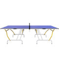 SPORTNOW Tischtennisplatte, klappbar, inkl. 2 Schläger, 3 Bälle, Netz, In- & Outdoor, Metallgestell, 274x152x76cm, Blau