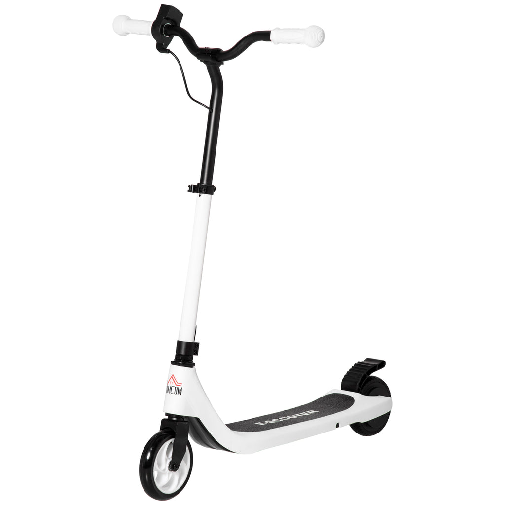 HOMCOM E-Scooter, Elektro-Tretroller, 6 km Reichweite, ab 6 Jahren, Stahlrahmen, schwarz+weiß, 76 x 53 x 95cm