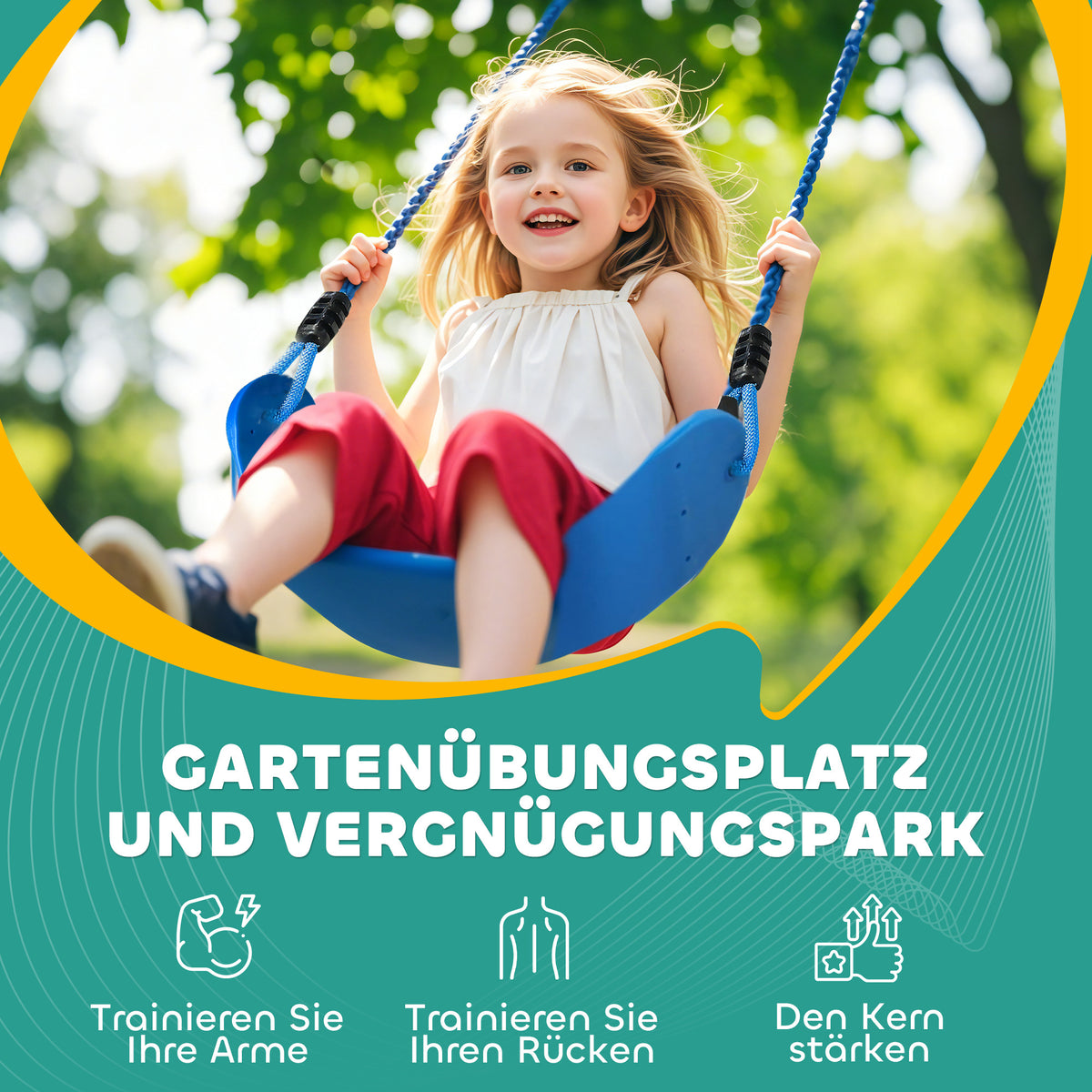 AIYAPLAY 6 Seilrutschen-Kits für Kinder, 50 kg Belastbarkeit, 3-6 Jahre, Tragetasche, Blau