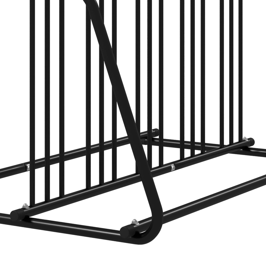 DURHAND Fahrradständer für 4 Fahrräder, wetterbeständig, zusätzliche Halterung, 155 x 100 x 75 cm, Schwarz