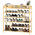 HOMCOM Schuhregal, Schuhständer mit 6 Ebenen, Schublade aus Bambus, für max. 18 Paar Schuhe, Schuhablage für Eingang, Schlafzimmer, 101 x 30 x 100 cm, Natur