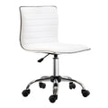 HOMCOM Friseurstuhl, Salonstuhl mit Rückenlehne, Höhenverstellbar, Stahl PU, Weiß, 48 x 52 x 78-90 cm