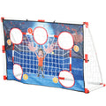 HOMCOM Handballtor für Kinder im Freien, Tor mit 5 Zielschießzonen, aufblasbarer Handball, Pumpe, 162 x 60 x 106 cm Weiß