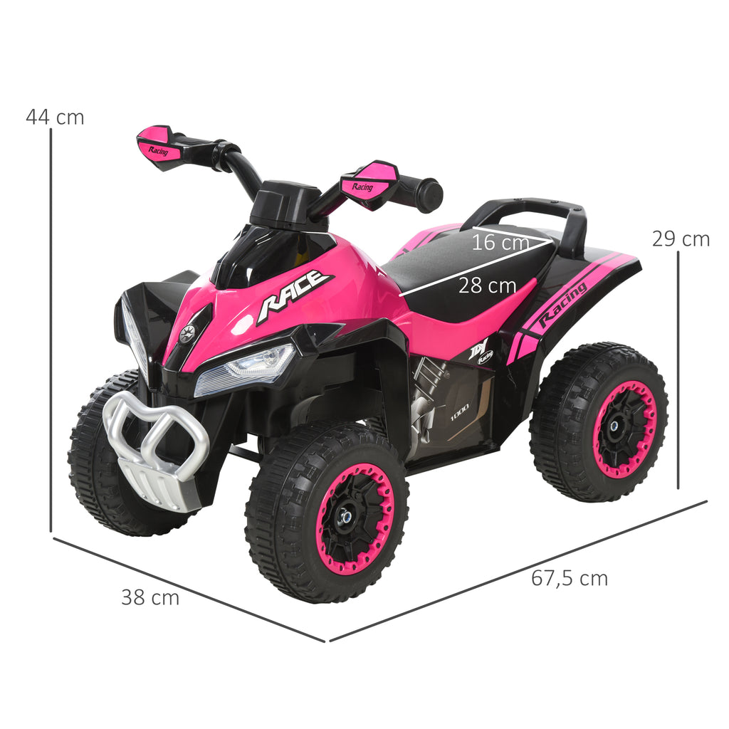 HOMCOM Kinder Rutschauto Tretauto mit Füßen rutschen Kinderauto Kinderfahrzeug für 18-36 Monate Licht Musik Kunststoff Stahl Rosa 67,5 x 38 x 44 cm